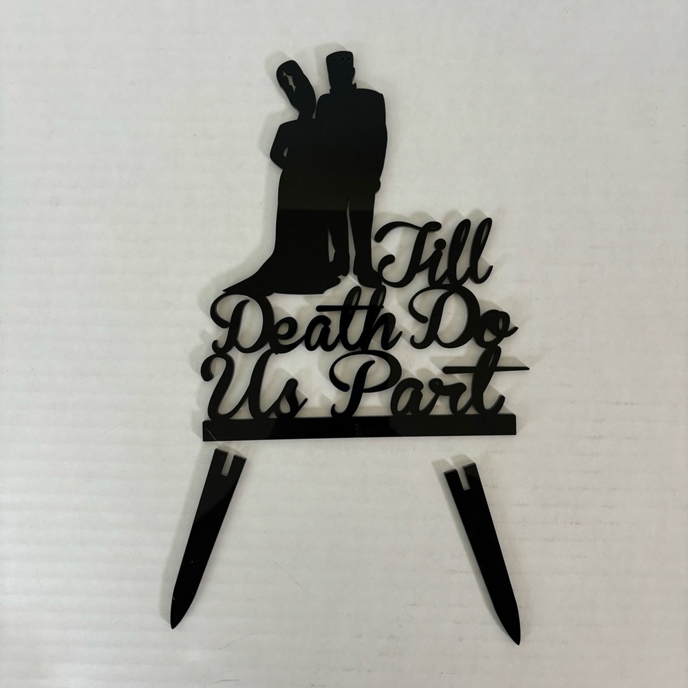 Frankenstein &  Bride Of Frankenstein Acrylic Wedding Cake Topper